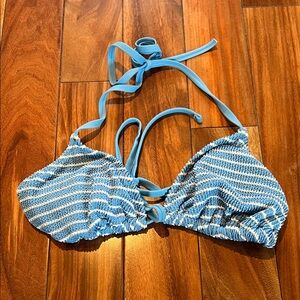Shade & Shore Blue Striped Bikini Top